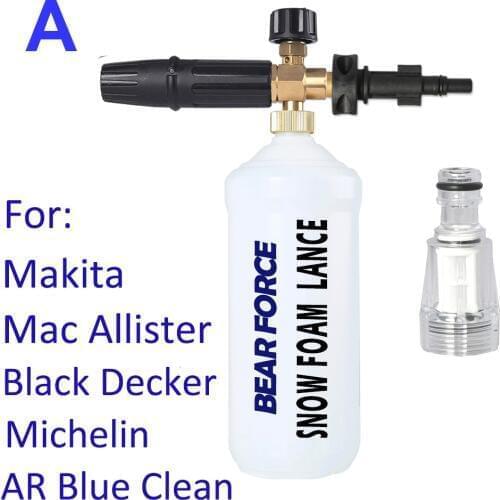 Snow Foam Lance Foam Generator High Pressure Soap Foamer for Makita Mac Allister Black Decker AR Blue Michelin Pressure Washer