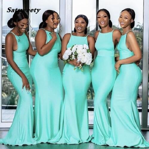 Bridesmaid Dresses Sexy Sleeveless Spandex Satin Mermaid Bridesmaid Dresses With Zipper Back Wedding Party Bridemaid Gowns