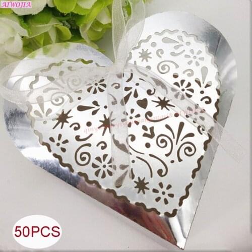 Gift Candy Boxes 50Pcs/set Love Heart Shape Wedding Favors and Gifts for guests Birthday Party Decor Wedding Supplies 5zSH153