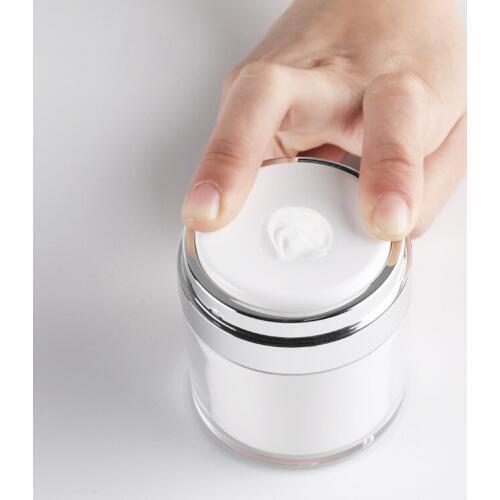 15g 30g 50g 12pcs/lot Empty Acrylic Cream Jars Cans Pot Top Press Style Vacuum Bottle Sample Vials Airless Cosmetic Container