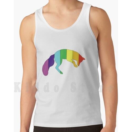 Rainbow Jumping Fox tank tops vest 100% Cotton Fox Foxes Rainbow Jumping Jumping Fox Rainbow Fox Rainbow Jumping Fox Fox