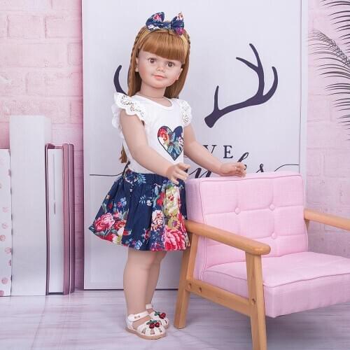 Lovely girl doll toys 30 inch full vinyl body reborn toddler baby real doll children play house toy dolls gift clothing model