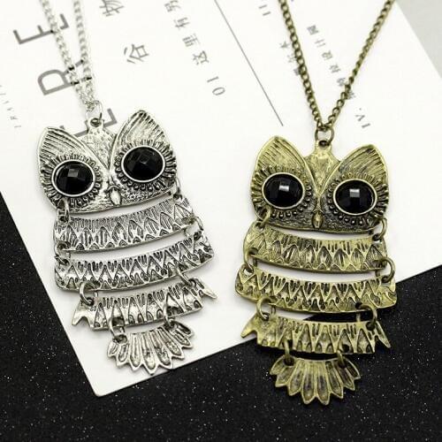 RONGQING 1pcs New Fashion Jewelry Charm Jewelry Silver Gold Leaf Owl Necklace Pendants Necklace for women DIY Pendants Jewelry