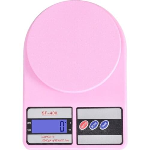 10 kg Digital Food Scale Kitchen Scale 1g/0.1 oz Precise Graduation 2 Units Tare Function Touch Button Pink