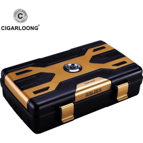 CIGARLOONG Cigar Box travel portable cigar humidor box cigar case holds 10 cigars CL-093