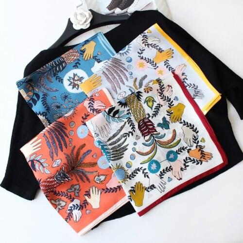 16 Colors Women 100% Silk Scarf Fashion Square Scarves Head Neck Tie Band Professional Neckerchief Bandana Headwear Hair Band