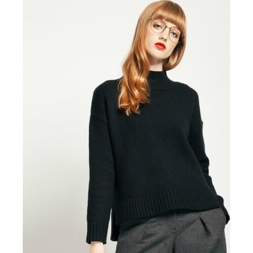 Feminino Winter New Pattern Suit-dress Skirt Small Vent Concise Grace Stand Lead Stripe Long Sleeve Head Sweater Woman