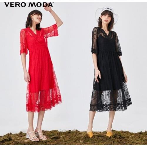 Vero Moda Women Vintage Solid Lace Crochet Suspenders Two-PiecesDress | 32026Z509