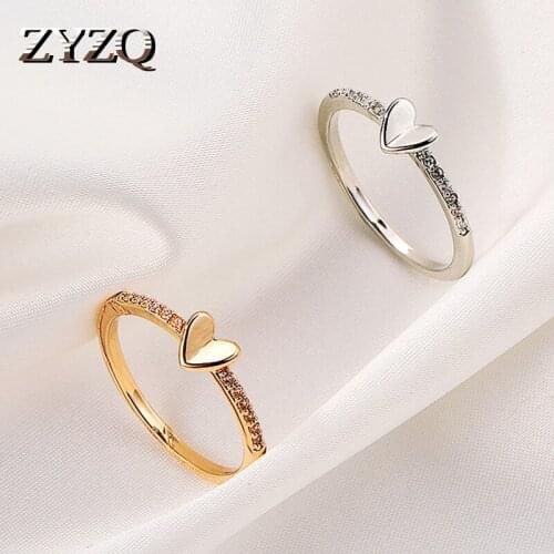 ZYZQ Korean Fashion Creative Fold Love Ring For Women ins Simple Geometric Temperament Ring Anniversary Gift Jewelry 2021