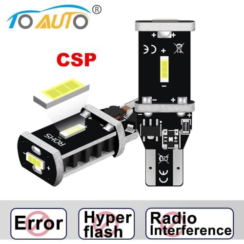 2pcs T15 W16W 921 912 T16 902 LED Bulbs High Power CSP Canbus Error Free Backup Reverse Car Lights Stop Lamp Xenon White DC12V