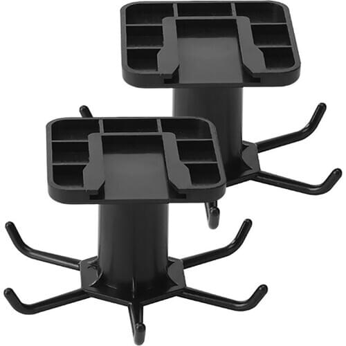 2 Pcs Self Adhesive Kitchen Hooks 6 Hooks 360 Degrees Rotated Kitchen Wall Hang Kitchenware Storage Rack Multi-Purpose Hooks