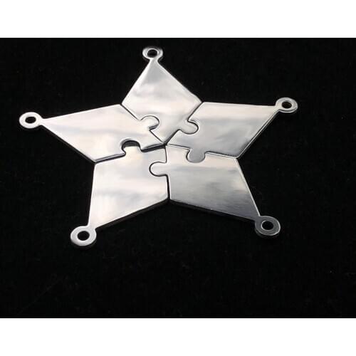 5pcs/set Five Stars Shape Stainless Steel Charm Pendants Laser logo DIY Metal Bracelet Necklace Jewelry Findings Accessories