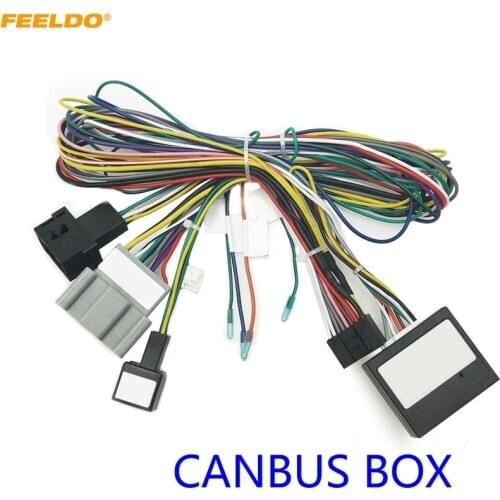 FEELDO Car Audio Radio DVD Android 16PIN Power Cable Adapter With Canbus Box For Ford Fiesta(09-11) Power Wiring Harness #HQ6471