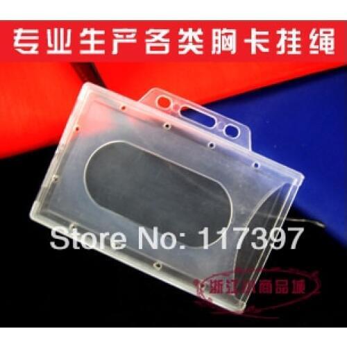 Free Shipping wholesales plastic id badge holder /id card holder/name tag holder/ Horizontal