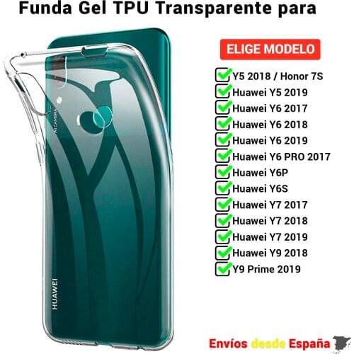 TPU case for Huawei Y5 2018 Honor 7S Y5 2019 Y6 Y7 Y9 2017 2018 Prime Pro Y6S Y6P. Transparent silicone mobile housing