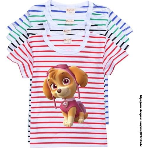Boys Girl Cotton Short sleeve T-shirt Children Cute PAW PATROL Cartoon pattern Tee Summer Kids Cotton Leisure Sport Top 2-15 Yer