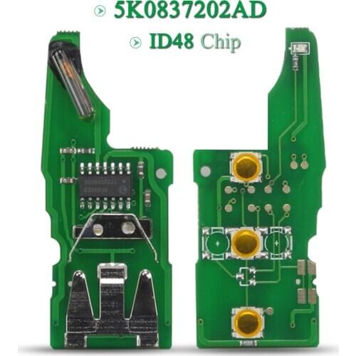 Bilchave 3BNT Remote Key Circuit Board For VW Volkswagen Caddy Eos Golf Jetta Beetle Polo Up Tiguan Touran ID48 Chip 5K0837202AD