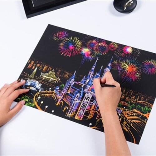 Colorful World Urban Series Card City Night Scene Scratching Paintings Creative Scratch Painting Paper Birthday Gifts