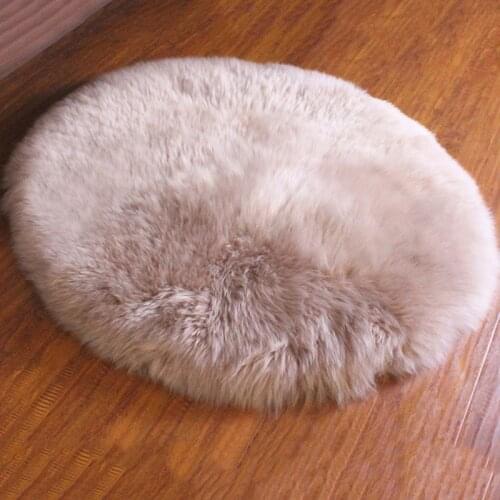 100% Wool Real Sheepskin Round Carpet Soft Thick Shaggy Area Rugs And Carpet For Home Mats Decoration Room Living Chair Cover