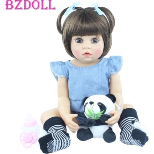 55 CM Full Body Silicone Reborn Doll For Girl Princess Babies Dress Up Bedtime Play House Toy Boneca Kids Birthday Gift