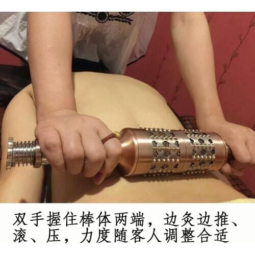 Single/double back Moxibustion massage Stick Large Bronze Warm Moxibustion Rolling stick Push Back Massage