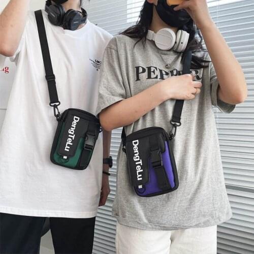 2021 Fashion Men Shoulder Bag Multi-Function Mini Phone Pouch Nylon Adjustable Crossbody Bag Unisex Trend Short Travel Bags