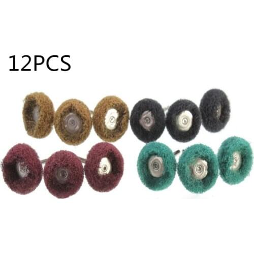 12pcs Abrasive Wheel Buffing Polishing Wheel Set Scouring Pad Sanding Head Polishing Brush for Dremel Tool Power Tool Dropship