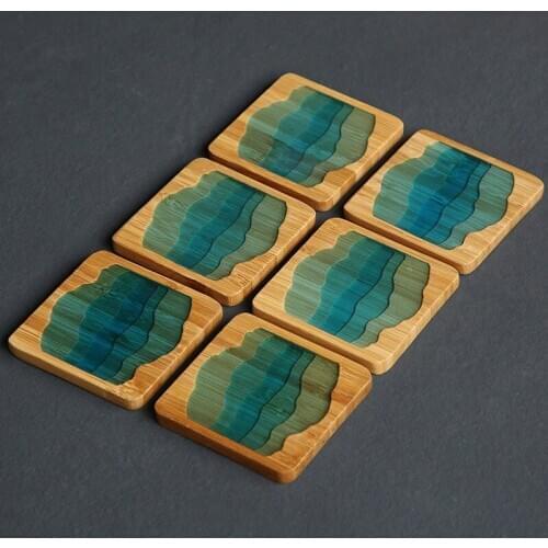 New Creative Resin Tea Cup Mat Saucer Heat Insulation Coaster Home Tea Ceremony Kungfu Tea Accessories Made Of Bamboo