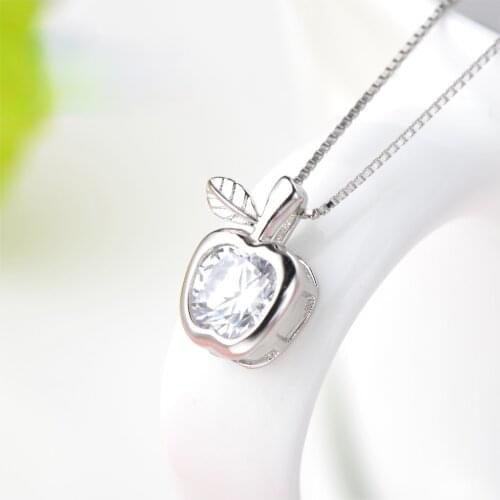 S925 Sterling Silver Necklace, European and American jewelry, Apple Pendant, Christmas gift for girlfriend