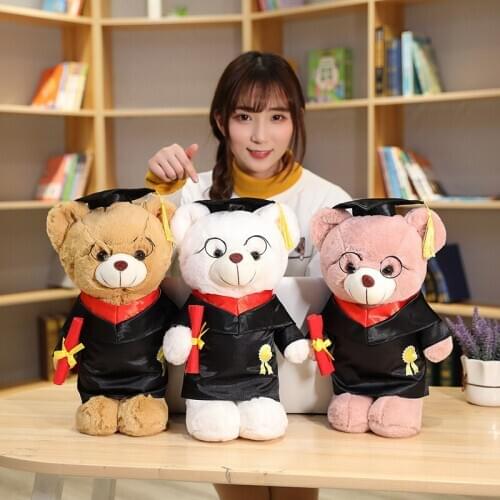 1pc 40cm Cute Stand Doctor Bear Plush Toy Stuffed Kawaii Animal Teddy Bear Doll for Kids Children High Quality Graduation Gift
