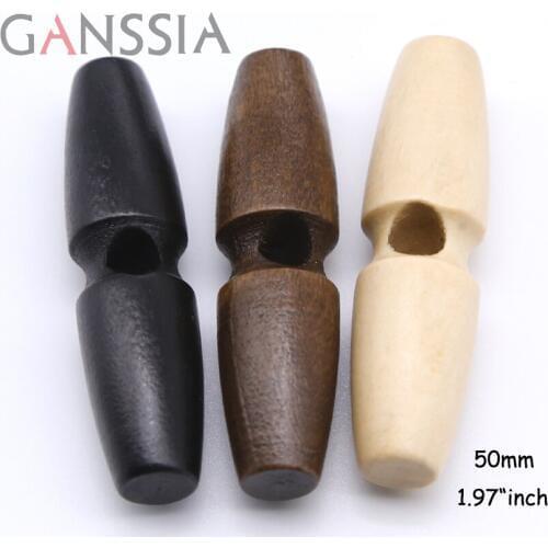 20pcs/lot Natural Color 50mm shape horn buttons Wooden sewing button for garment Scrapbooking diy accessories (ss-855)