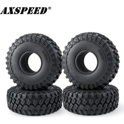 AXSPEED 123*48mm 1.9" Rubber Tyre for 1/10 RC Rock Crawler Car Axial SCX10 & SCX10 II 90046 AXI03007 TRX4 Wheel Tires