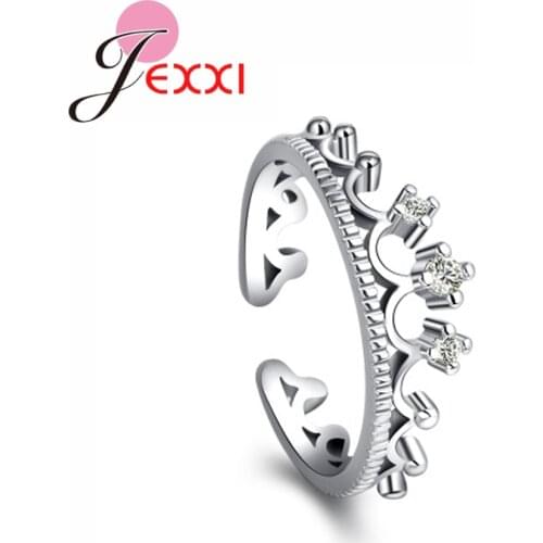 Romantic Adjustable Rings Women Wedding Engagement Jewelry Luxury 925 Sterling Silver Cubic Zircon Nice Women Gift