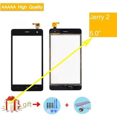 Touchscreen For Wiko Jerry 2 Touch Panel Touch Screen Digitizer glass Sensor For Wiko Jerry2 Phone Touches Front Outer Black