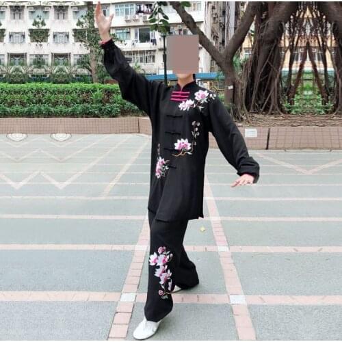 Unisex customize Winter&Autumn embroidery Magnolia performance clothing martial arts uniforms kung fu wushu suits Tai chi suit