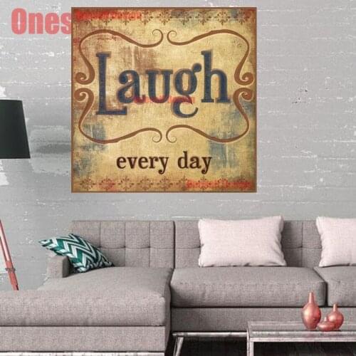 Wonderful diamond embroidery full laugh every day diamond painting full square 5d diamond mosaic sale livingroom wall sticker