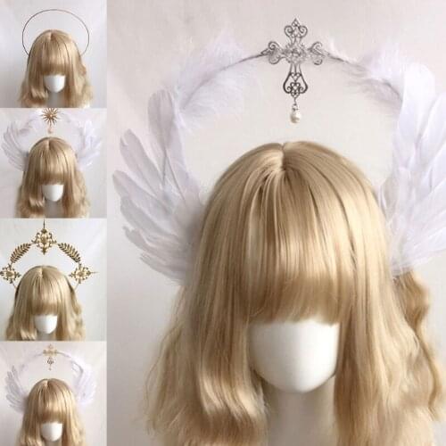 Womens Lolita Sun Godmothers Headwear Headband KC Gothic Virgin Mary Baroque Hair Accessories Catwalks Props