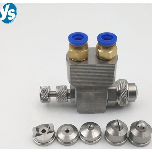 1/4 Top-Inlet Internal Mix Air Atomizing Jet Spray Nozzle, Flat-Fan Spray Pattern Air Atomizing Nozzle, Micro Fog Nozzle