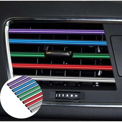 10PCS Car Air Conditioner Outlet Vent Grille Decoration U Shape Molding Trim Strip