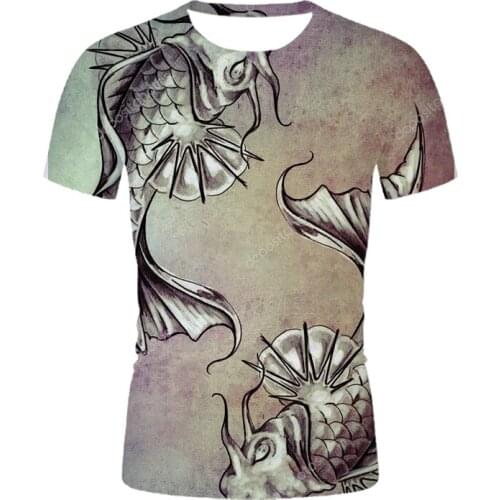 2021 Summer 3D fish graphics T-shirt Mens best hipple shirt Leisure novelty T shirts Breathable super lage t-shirt male