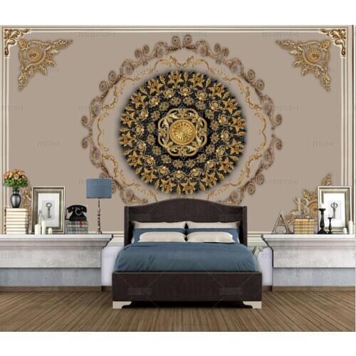 Bacal Custom 3D Wallpaper European Style Carpet Flowers Photo Wall Murals Living Room Bedroom Background Wall Painting 3D Fresco