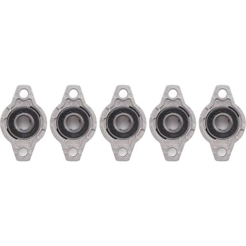 5pcs KFL001 12mm Zinc Alloy Mounted Shaft Support Flange Pillow Block Bearing