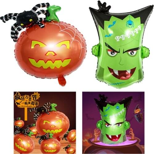 5x Balloon Aluminum Foil Creative Pumpkin Monster Halloween Party Supplies