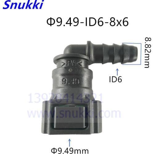9.49mm ID6 SAE 3/8 Fuel pipe fittings Fuel line quick connector nylon female connector fit nylon pipe 2pcs a lot