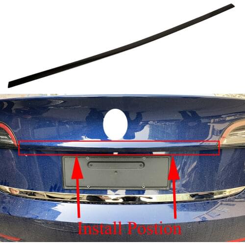 Accessories For Tesla Model 3 2018 2019 Black Rear Door Tailgate Trunk Lid Sill Strips Decor Cover Trim