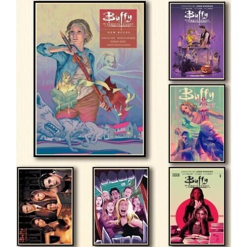 28 Designs Buffy The Vampire Slayer Whitepaper Poster Artwork Painting Funny Wall Sticker for Coffee House Bar 1