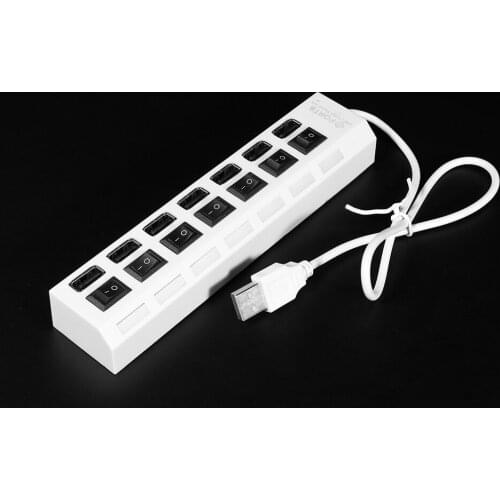 White/ Black USB Hub With 4/7 Usb Ports USB Socket Outlet For Block Set Toy Led Light Kit