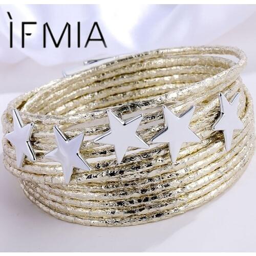 IFMIA 3 Color Star Multiple Layers Bracelets For Women Vintage Magnetic Wrap Bracelets Charms 2019 New Fashion Jewelry Femme HOT