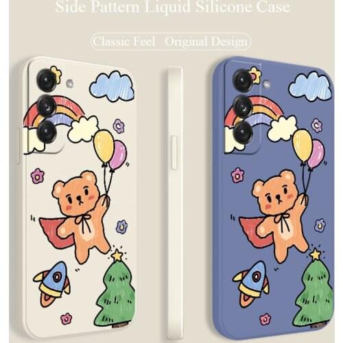 Little Bear Silicone Phone Case For Samsung Galaxy S21 S20 FE S10 Ultra Plus S10e Note 20 ultra 10 9 Plus Pro Soft Back Cover