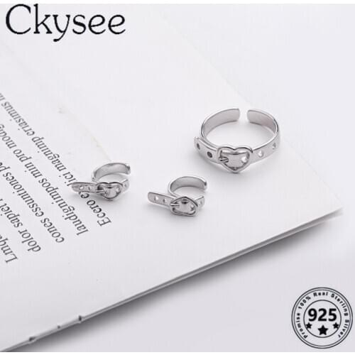 Ckysee News 925 Sterling Silver Rings Fashion Love Belt High Quality Rings For Women Original Fine Jewelry Charms Silver 925 Jew